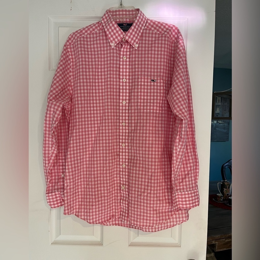 VINEYARD VINES Slim Fit TUCKER Shirt in pink Gingham